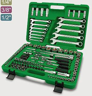 TOPTUL  SOCKET SET 1/4,3/8,1/2" 130pc