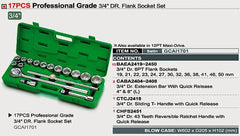 TOPTUL  SOCKET SET 3/4DR 17PC METRIC